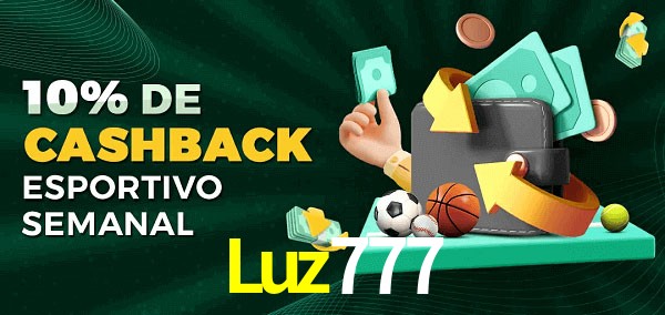 10% de bônus de cashback na Luz777