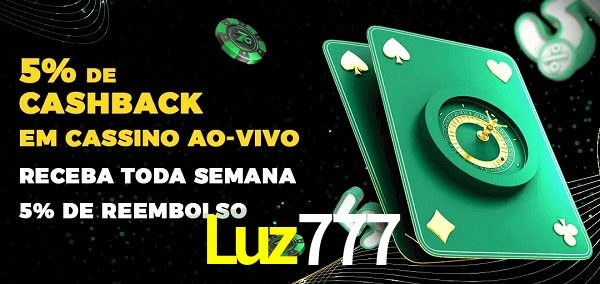 Promoções do cassino ao Vivo Luz777